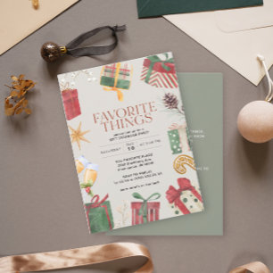 Invitación Cosas favoritas Friend Gift Exchange Holiday Party