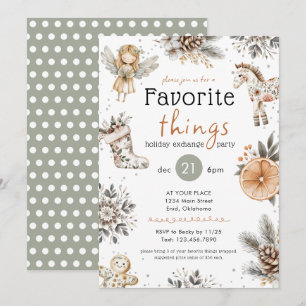 Invitación Cosas Favoritas Intercambio de Regalos Boho Fiesta