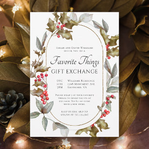 Invitación Cosas Favoritas Intercambio de Regalos Botánicos E