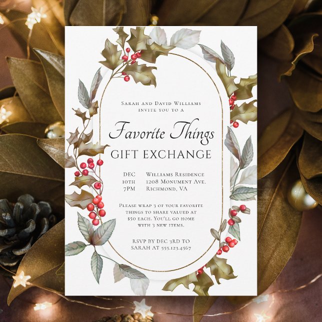 Invitación Cosas Favoritas Intercambio de Regalos Botánicos E (Subido por el creador)