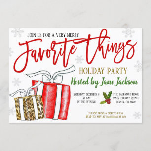 Invitación Cosas favoritas Navidades invitan al partido