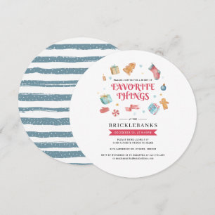 Invitación Cosas favoritas Navidades Vacaciones acuarela