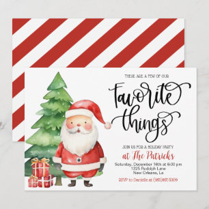 Invitación Cosas favoritas para la fiesta de Navidad