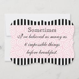 Invitación Cosas imposibles negro y rosa