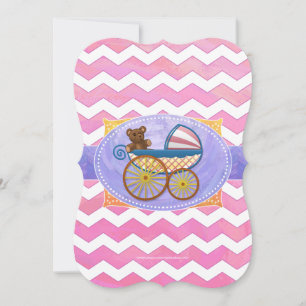 Invitación Cosas para bebés con candía de algodón