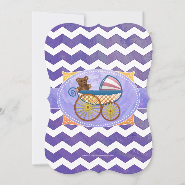 Invitación Cosas para bebés con leche de arándano azul (Anverso)