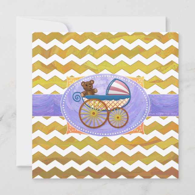 Invitación Cosas para bebés de piña (Anverso)