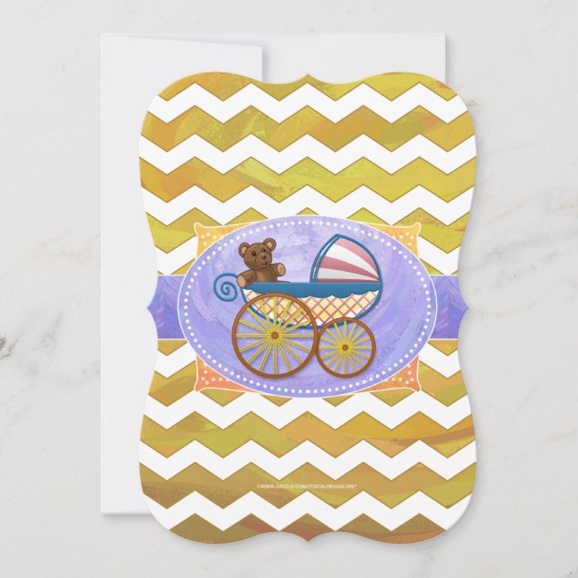 Invitación Cosas para bebés de piña (Anverso)