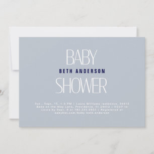 Invitación Cosas simples y turbias azul Baby Shower II