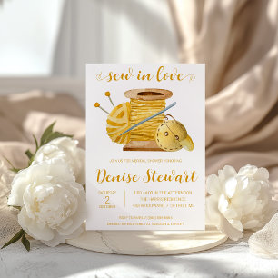 Invitación Cose con Amor, Insumos de Costura para Despedida d