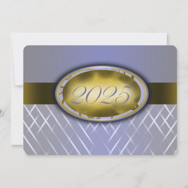 Invitación Cosecha azul cielo y clase de oro de 2025 (Anverso)