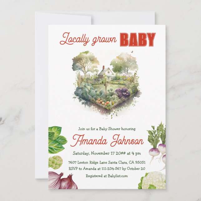 Invitación Cosecha de campo de granjeros Baby Shower de cosec (Anverso)