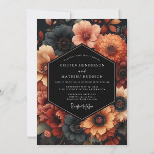 Invitación Cosecha de Floración de Naranja Quemada para Bodas
