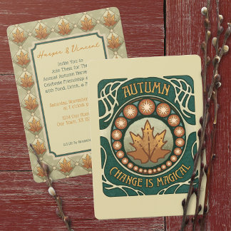 Invitación Cosecha de Otoño, Fiesta de Cena