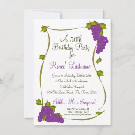 Invitación Cosecha de uvas 50.º cumpleaños