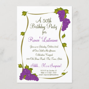 Invitación Cosecha de uvas 50.º cumpleaños