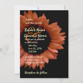 Invitación Cosecha Naranja Boda girasol Ver 007