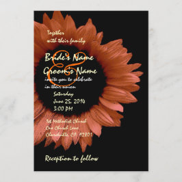 Invitación Cosecha Naranja Boda girasol Ver 007