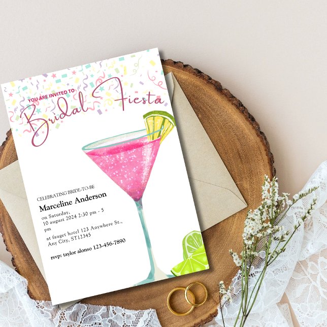 Invitación Cosmopolitan Cocktail Mexican Bridal Fiesta (Subido por el creador)