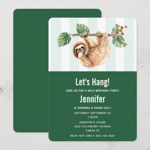 Invitación Coso Lindo Colgando Boca Abajo Acuarela Cumpleaños