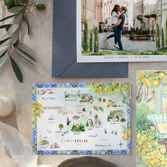Invitación Costa Amalfi | Mapa Itinerario Mediterráneo (Subido por el creador)