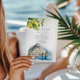 Invitación Costa Amalfitana Boda Italiana Salven La Fecha