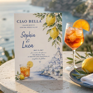 Invitación Costa Amalfitana Ciao Bella de lujo