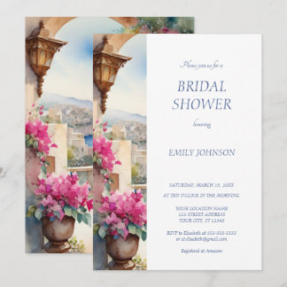 Invitación Costa Amalfitana Italia Bougainvillea Bridal Showe