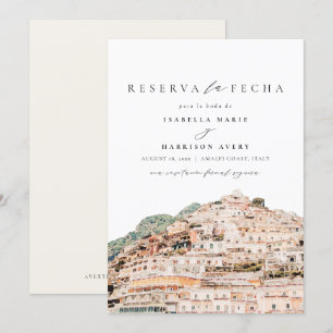 Invitación Costa Amalfitana Italia Español Guardar fecha