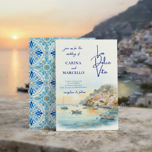 Invitación Costa de Amalfi Amore   La Dolce Vita Boda al Atar