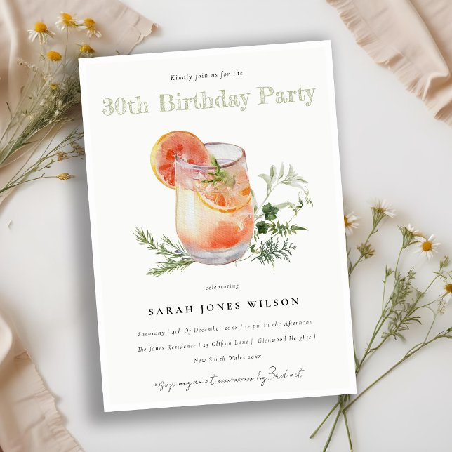 Invitación Costa de Marfil Naranja Cocktail Verde Cualquier f (Subido por el creador)