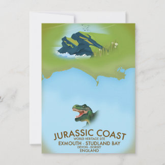 Invitación Costa Jurásica Inglaterra cartel de viaje de la co