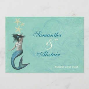 Invitación costera de la boda de la playa de la