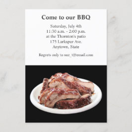 Invitación Costillas asadas a la parilla de la parte