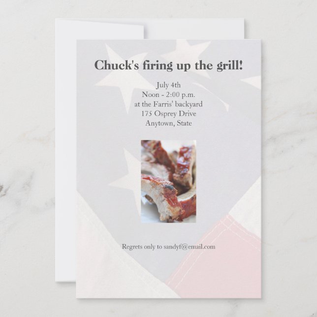 Invitación Costillas parrilladas cerradas (Anverso)