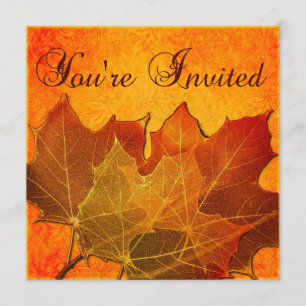 Invitación Costumbre de Acción de Gracias de Hojas de Otoño N