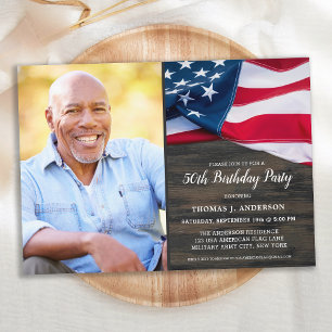 Invitación Costumbre Patriótica Foto Personalizada Cumpleaños