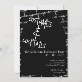 Invitación Costumes and Cocktails Halloween