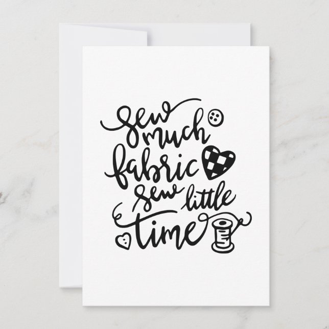 Invitación Costura | Restablecer Mucha Tela Poco Tiempo (Anverso)