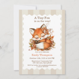Invitación Cosy Autumn Fox Baby Shower acogedor Fiesta Woodla