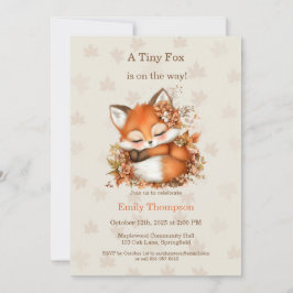 Invitación Cosy Autumn Fox Baby Shower acogedor Fiesta Woodla