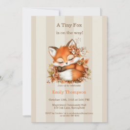 Invitación Cosy Autumn Fox Baby Shower acogedor Fiesta Woodla
