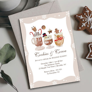 Invitación Cosy Cocoa y Cookies Navidades Fiesta de Vacacione