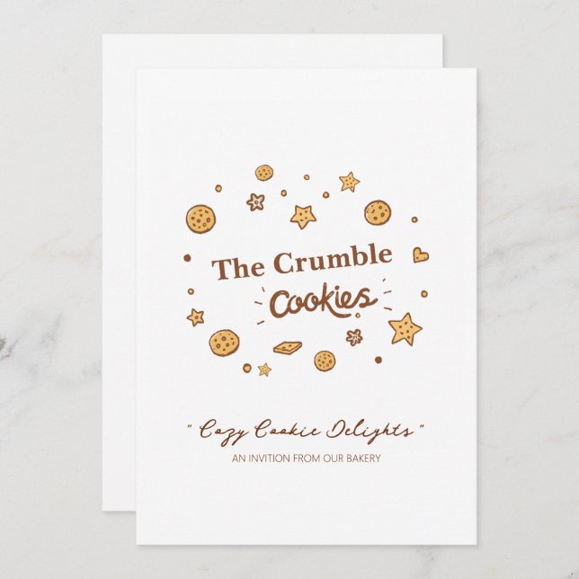 Invitación Cosy Cookie Delights (Anverso / Reverso)