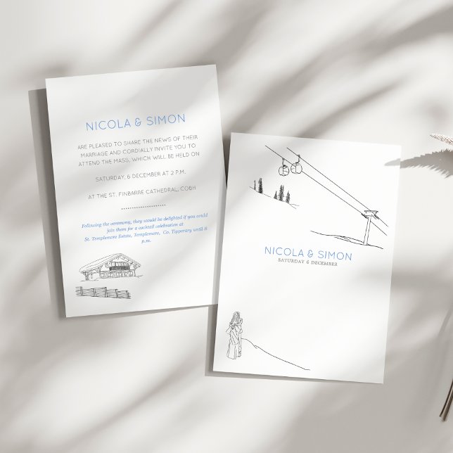 Invitación Cosy Ski Lodge Couple In Love Snowowley Mountainto (Subido por el creador)