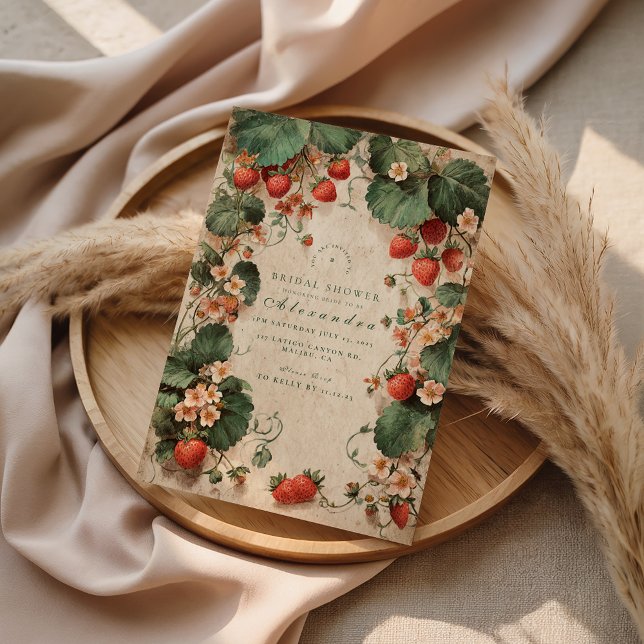 Invitación Cottage Garden Strawberry Bridal Shower (Subido por el creador)