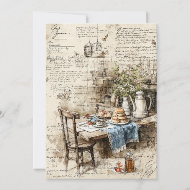 Invitación Cottage Scones | Té ruso (Anverso)