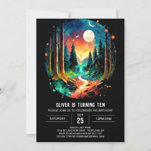 Invitación Cottagecore Adventure espera el cumpleaños mágico