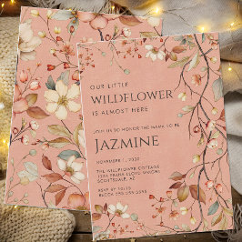 Invitación Cottagecore Boho Terracotta Wildflower Baby Shower