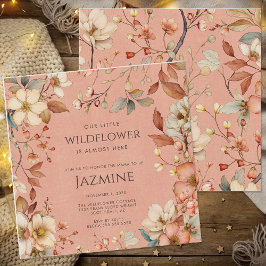 Invitación Cottagecore Boho Terracotta Wildflower Baby Shower